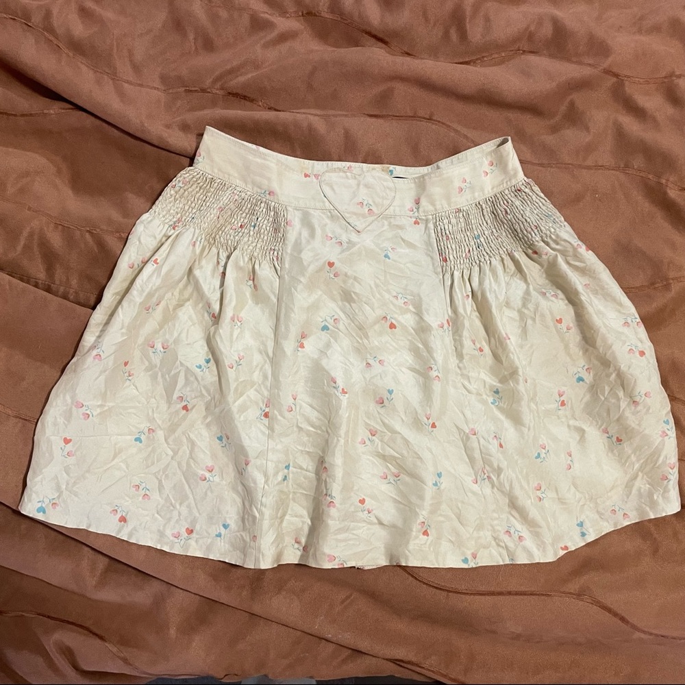 Marc by Marc Jacobs 100% Silk Heart Appliqué Mini Skirt